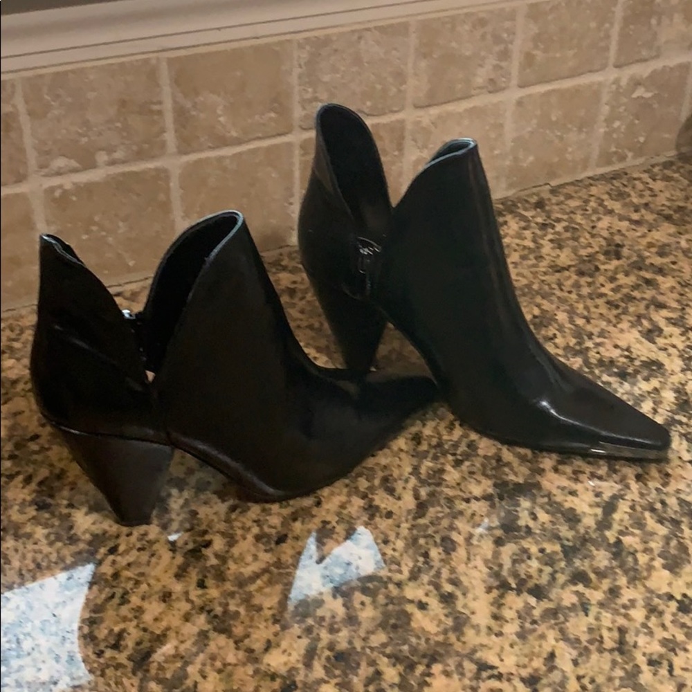 Zara Black Leather Ankle Boots